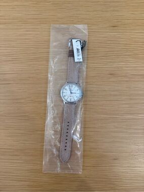Shinola Classic Round Face Watch with Beige Leather Strap